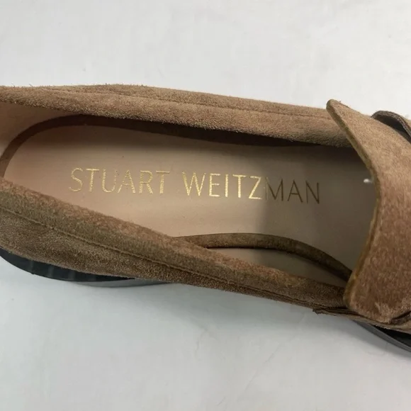 STUART WEITZMAN Women’s Palmer Brown Suede Penny Loafer Size US 7.5B EU38 Preppy - Picture 6 of 8